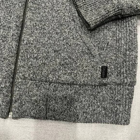 [L]Stussy Lamb Wool Full Zip Hoodie Jacket - Picture 5 of 13